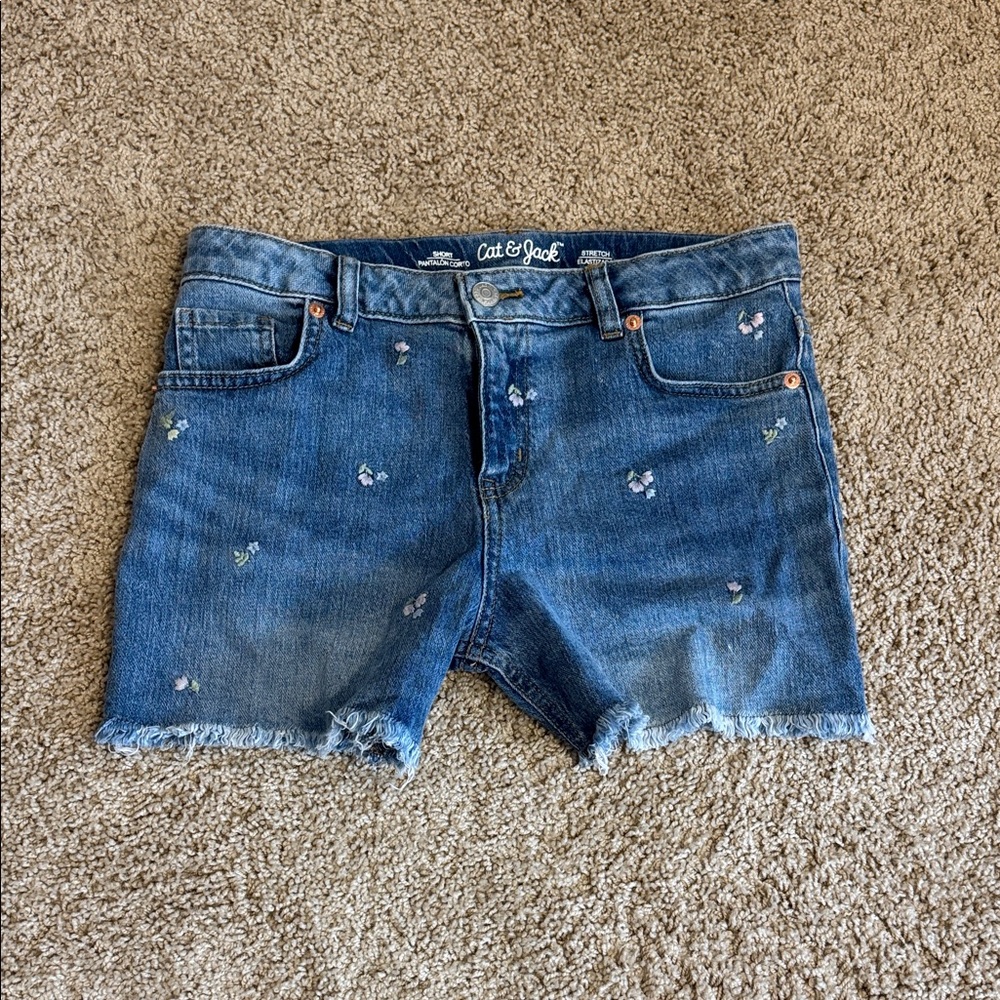 Cat & Jack Floral Embroidered Jean Shorts
